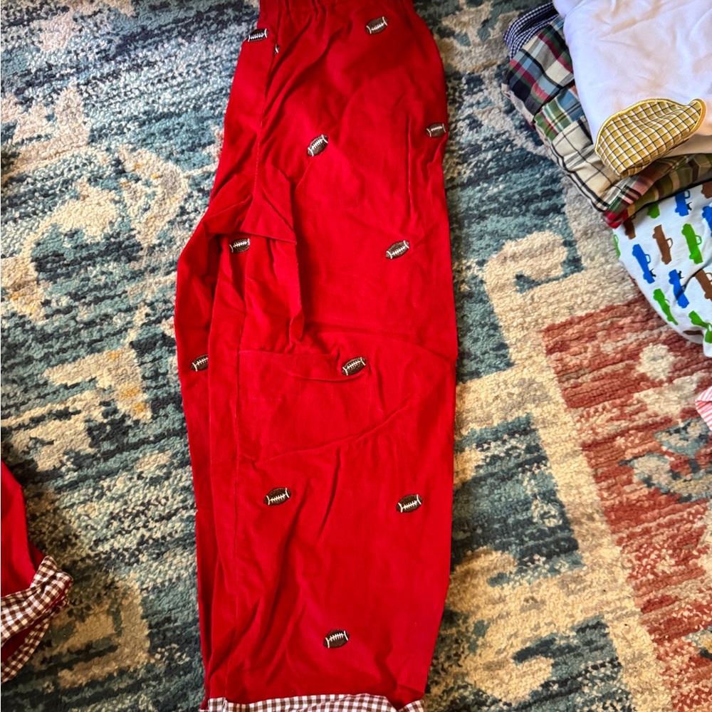 Vibrant Red Casual High-Waisted Bottoms